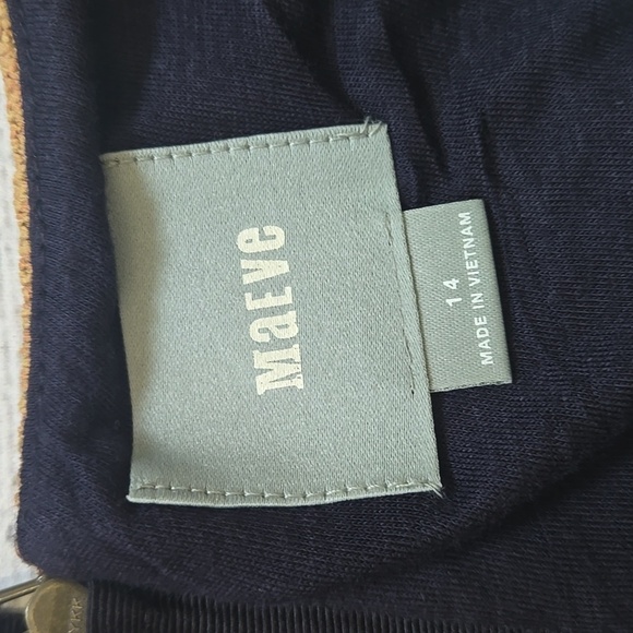 Maeve Colorblock Knit Sweater Dress Cream/Tan/Blue Size 14 - Picture 12 of 14